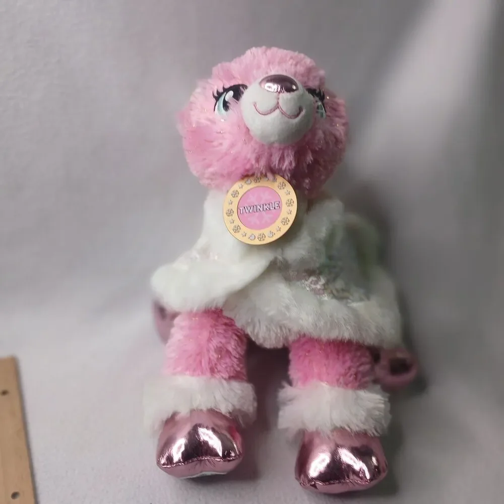 2016 Build a Bear Twinkle Pink Reindeer Sequin Cape Leopard Print Bottoms Preown